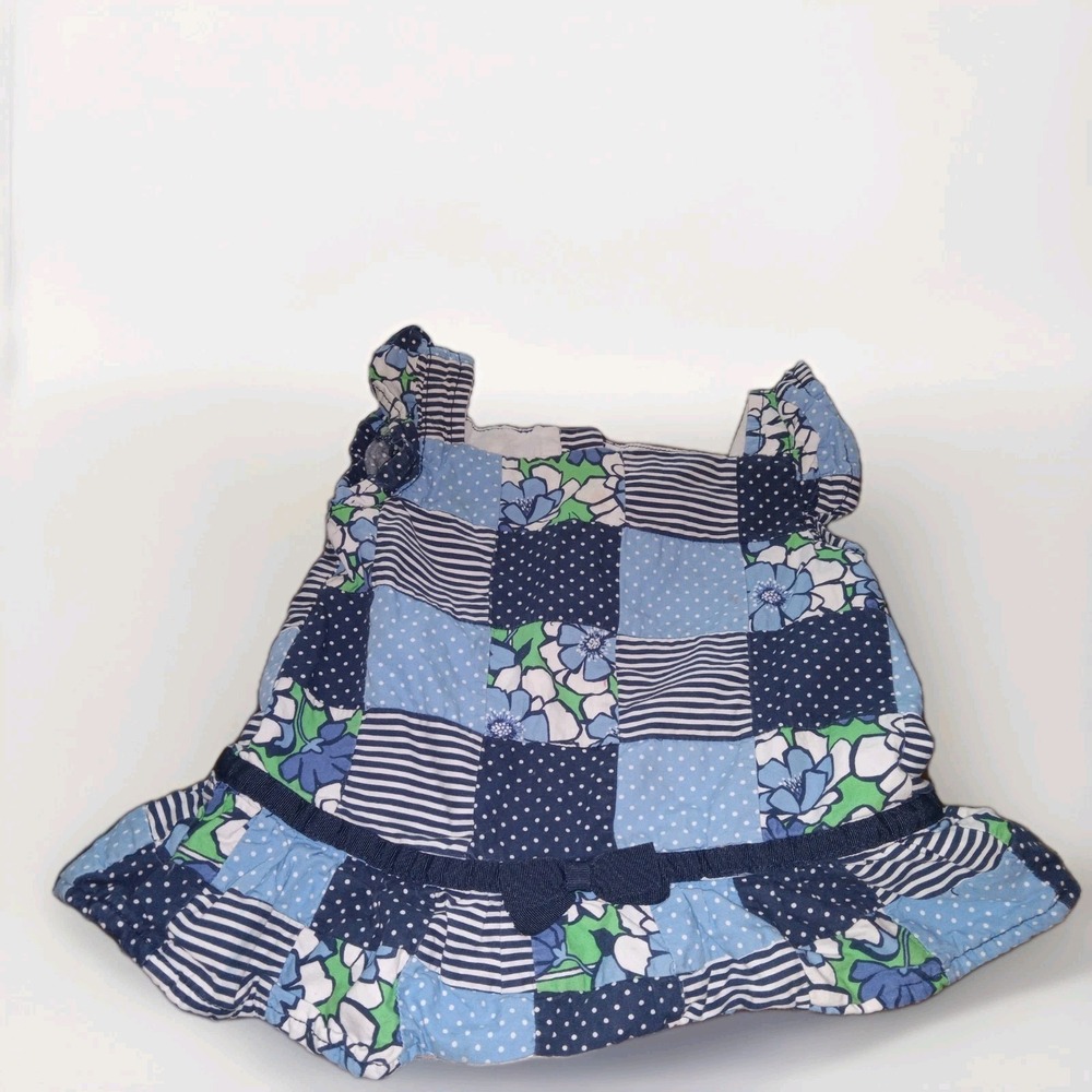 Gymboree Patchwork Floral Summer Dress Toddler Girl 4T Blue Navy Fully
